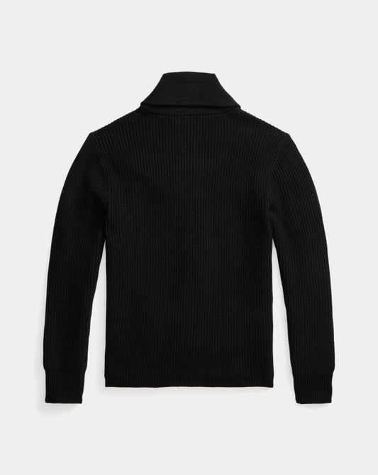 Cashmere Shawl-Collar Cardigan Black