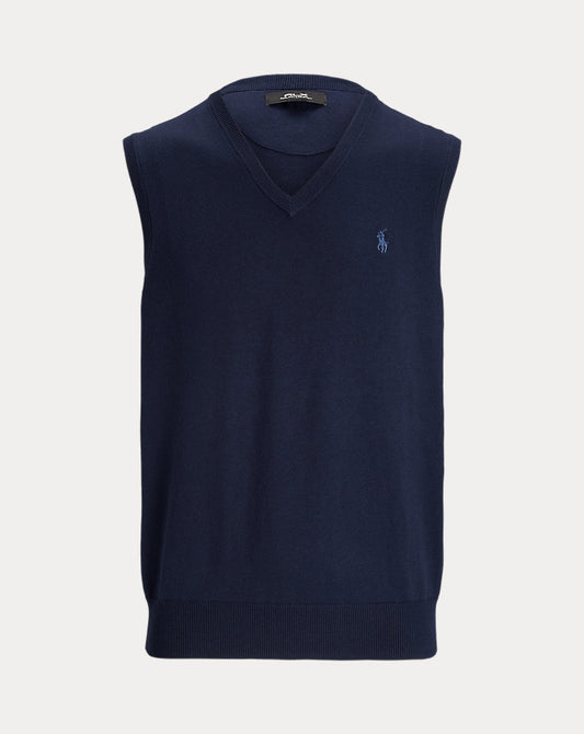 Performance Cotton-Blend Sleeveless Jumper Refined Navy
