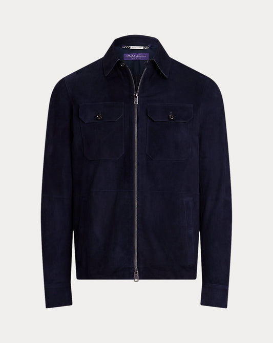 Suede Shirt Jacket Classic Chairman Navy
