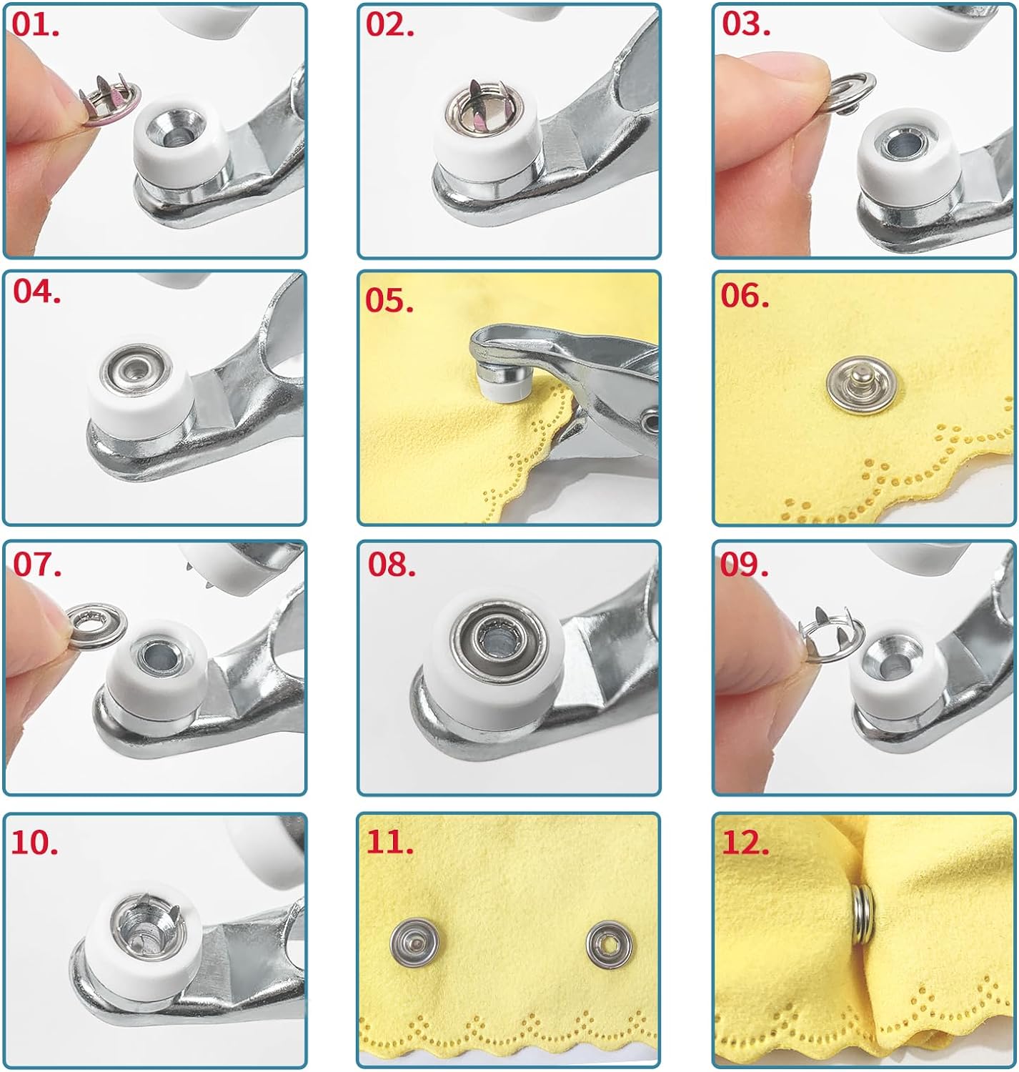Metal Snaps Buttons with Fastener Pliers