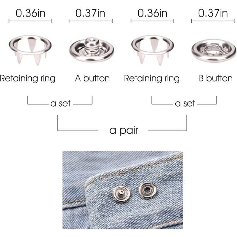 Metal Snaps Buttons with Fastener Pliers