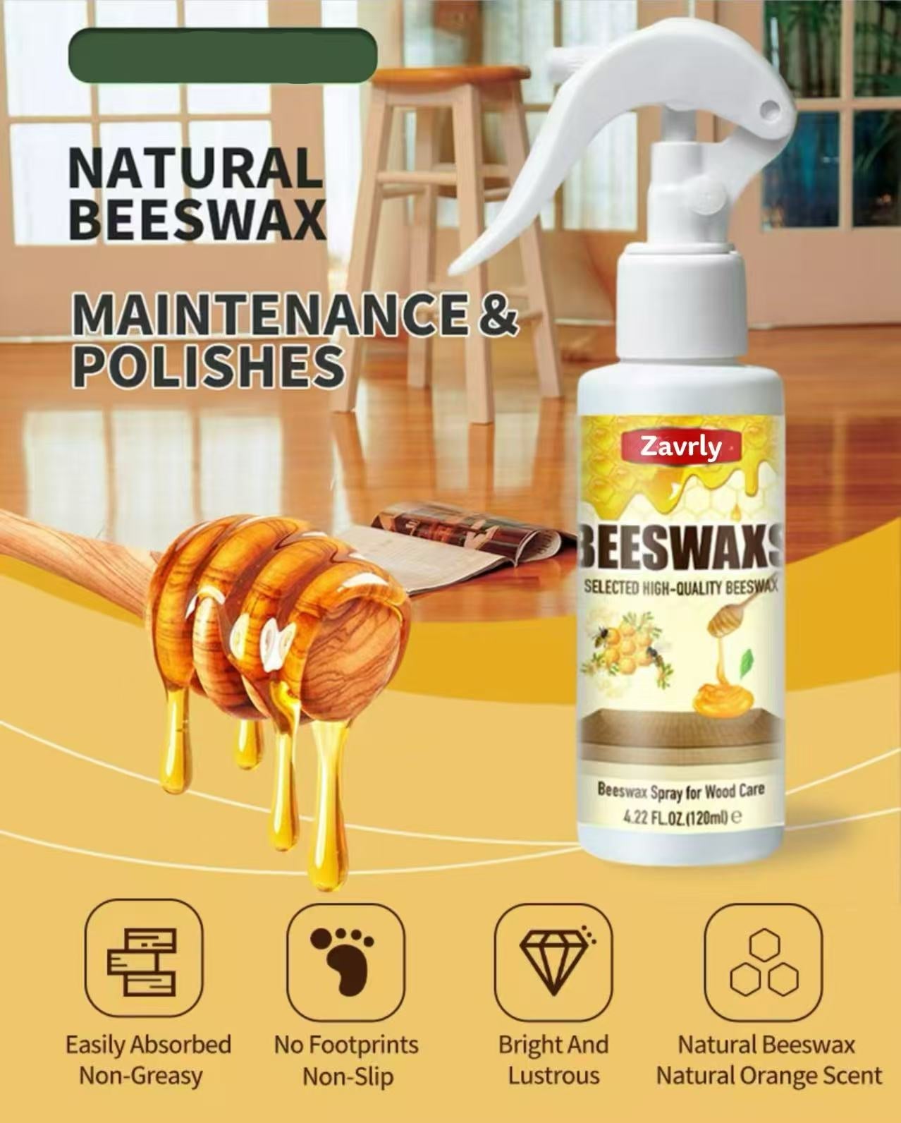 Natural Shine & Protection for Furniture, Floors, Cabinets – Non-Greasy, Anti-Dust Finish