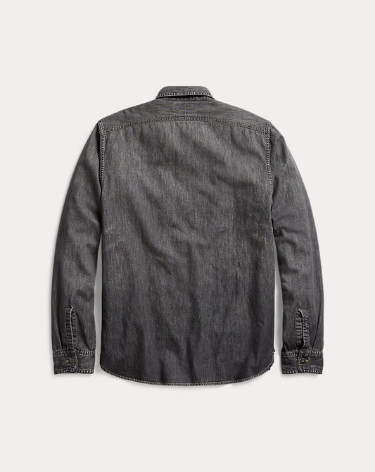 Denim Workshirt Black And White