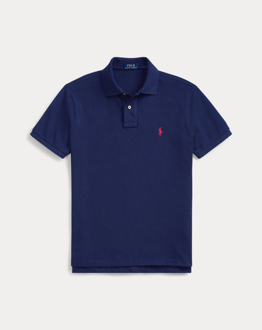Classic Fit Mesh Polo Shirt Navy/Red