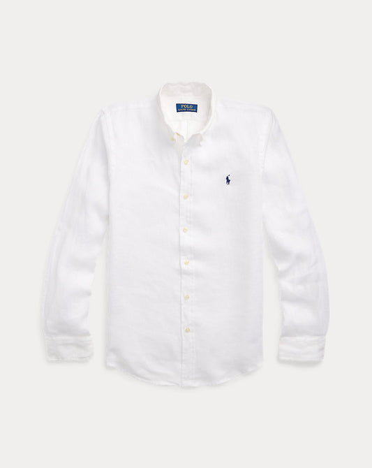 Custom Fit Linen Shirt White