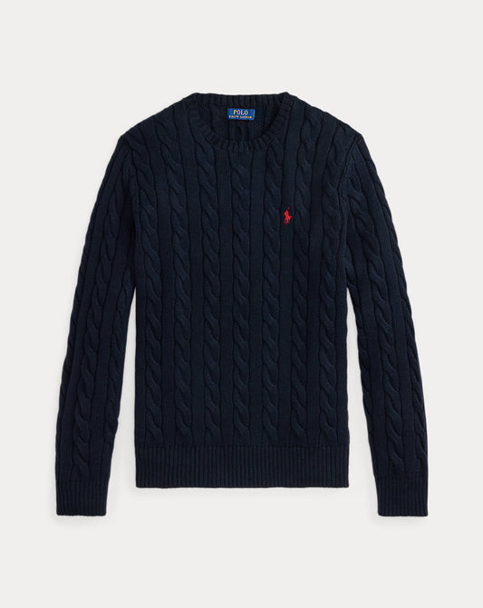 Cable-Knit Cotton Jumper Hunter Navy