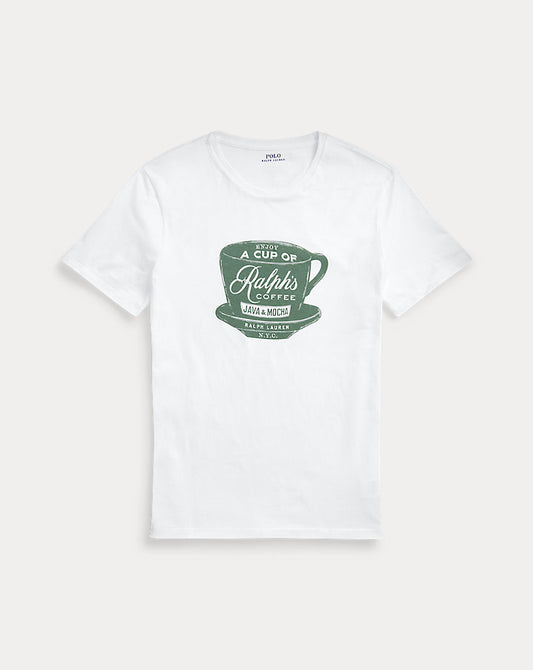 Custom Slim Fit 's Coffee T-Shirt White