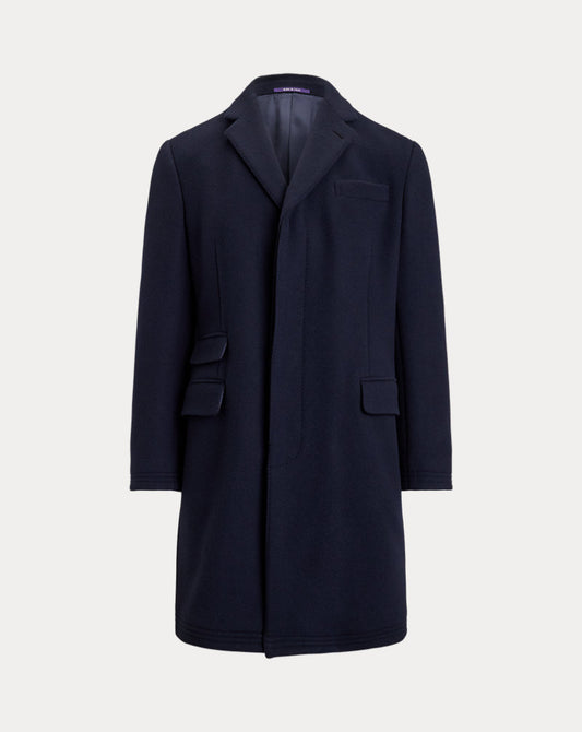 Kent Hand-Tailored Wool-Blend Topcoat Navy