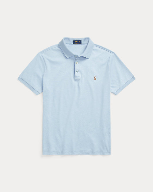 Custom Slim Fit Soft Cotton Polo Shirt Office Blue Heather