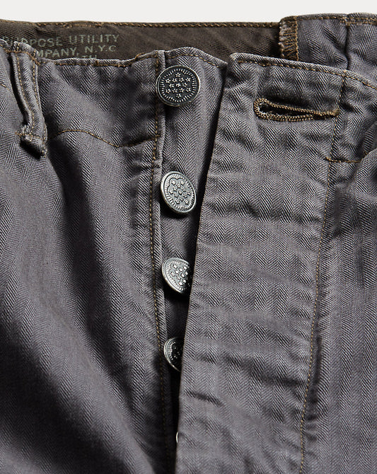 Herringbone Twill Field Trouser Washed Black