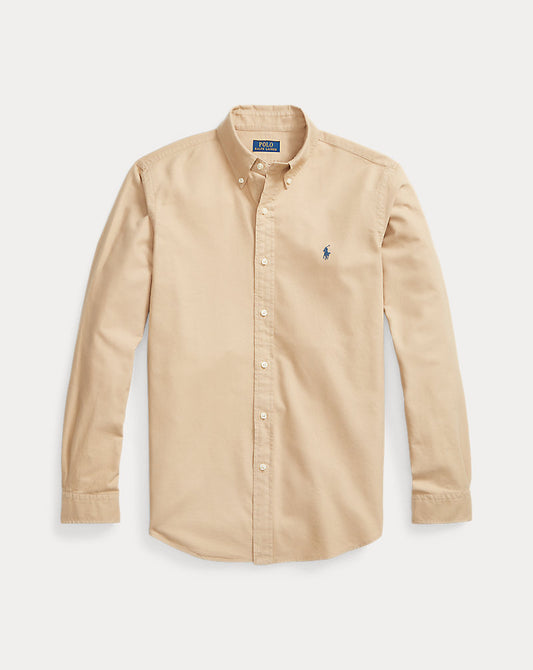 Custom Fit Garment-Dyed Oxford Shirt Surrey Tan