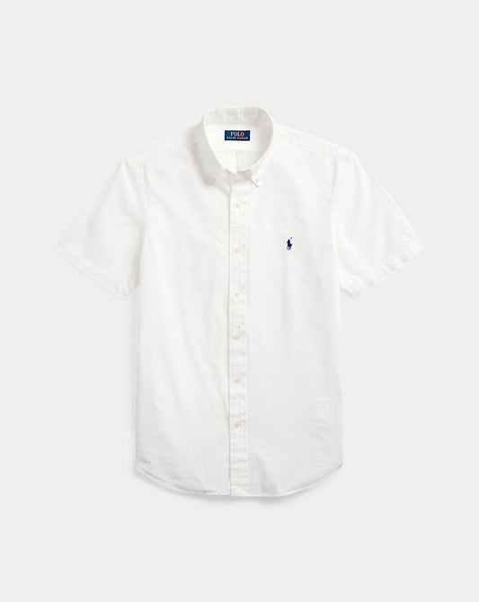 Custom Fit Seersucker Shirt White