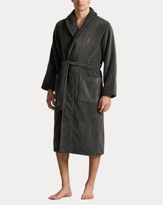 Shawl-Collar Terry Robe Dark Slate