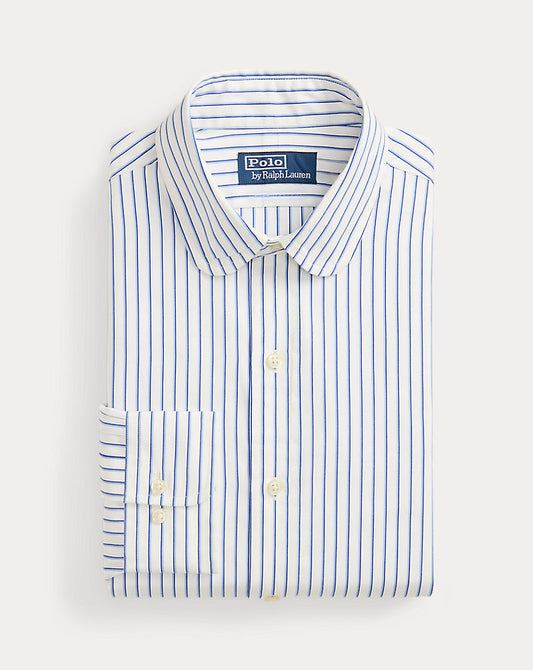 Custom Fit Striped Poplin Shirt 5069 White/Sky Blue