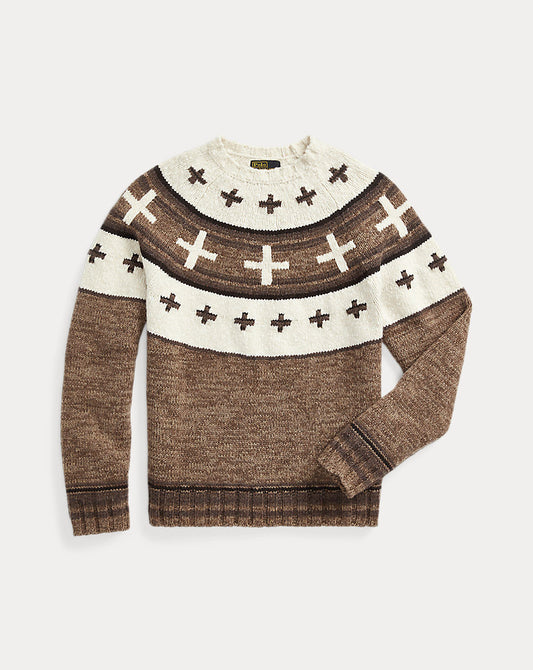 Naiomi Glasses Wool-Blend Jumper Brown Combo