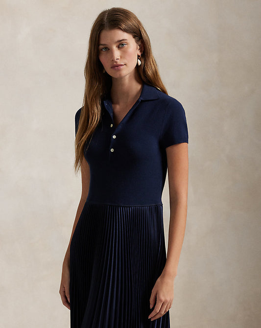 Polo Jumper-Bodice Dress Hunter Navy