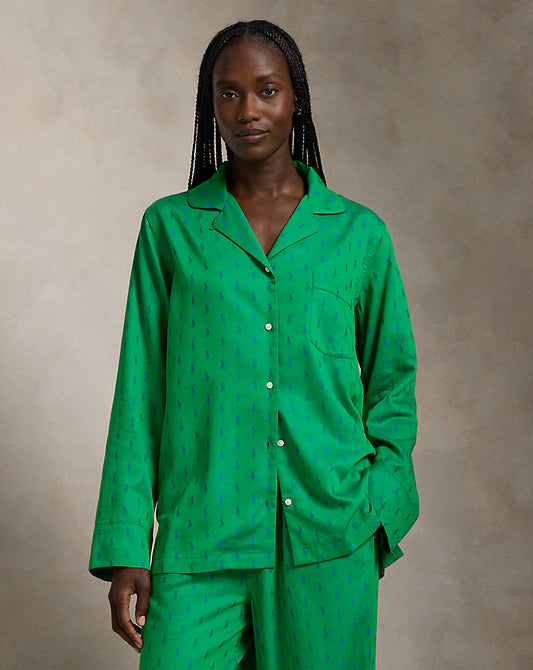 All-over Pony Long-Sleeve Pyjama Set Amazon/Bright Royal