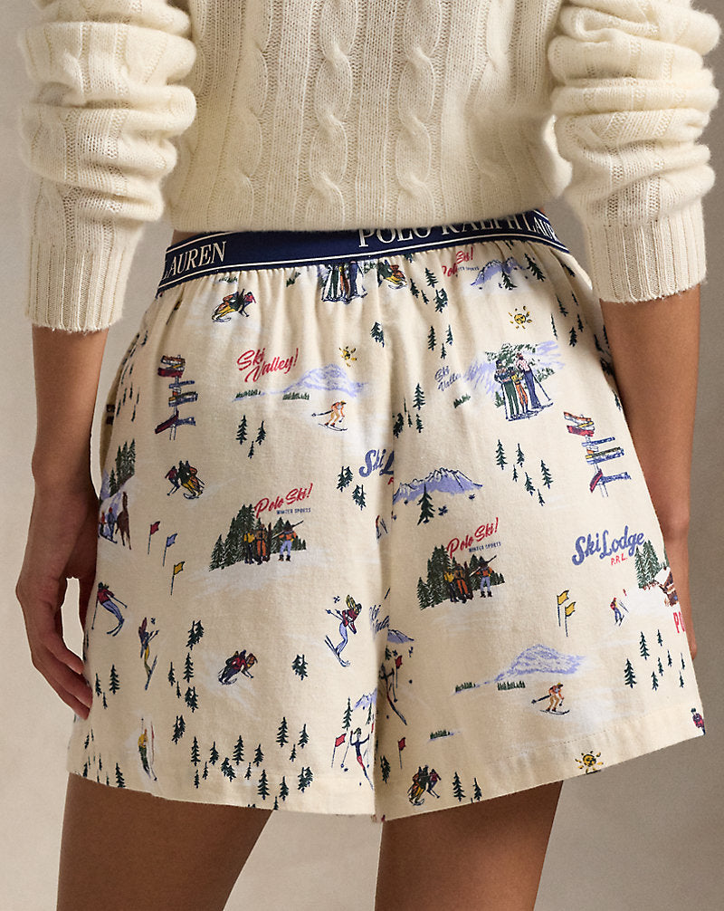 Ski-Motif Cotton Boxer Ski Slp Prnt