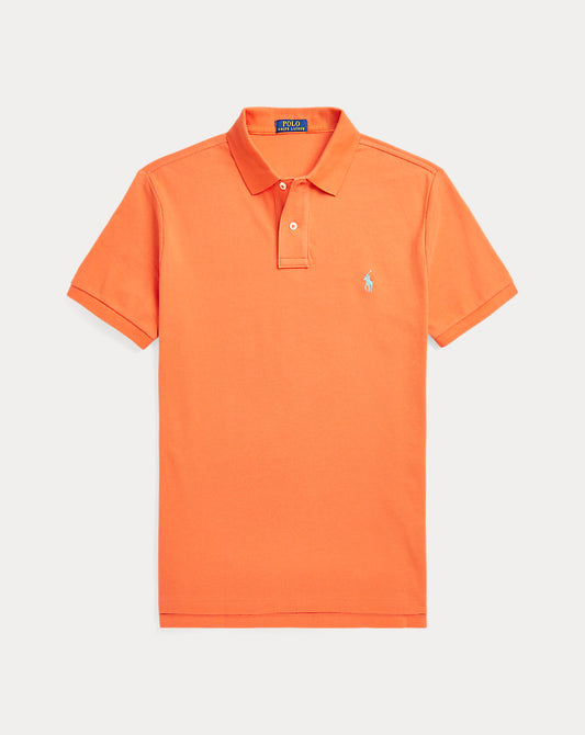 Slim Fit Mesh Polo Shirt Spring Melon