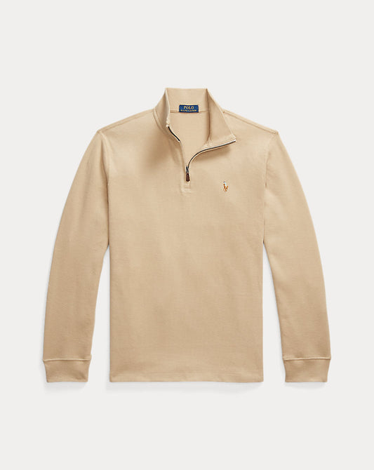 Estate-Rib Quarter-Zip Pullover Coastal Beige
