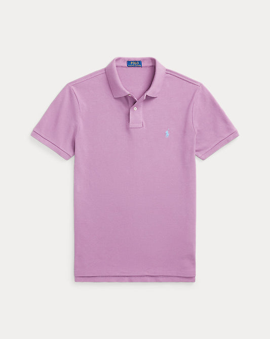 Custom Slim Fit Mesh Polo Shirt Tea Rose