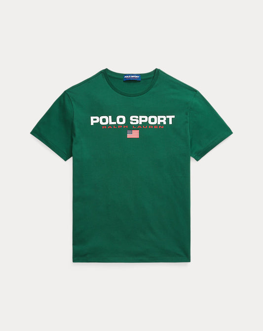 Classic Fit Polo Sport Jersey T-Shirt New Forest/White