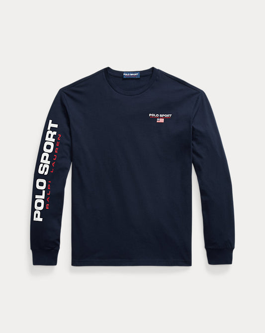 Classic Fit Polo Sport Jersey T-Shirt Cruise Navy/White