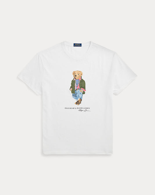 Classic Fit Polo Bear Jersey T-Shirt White Explorer Bear