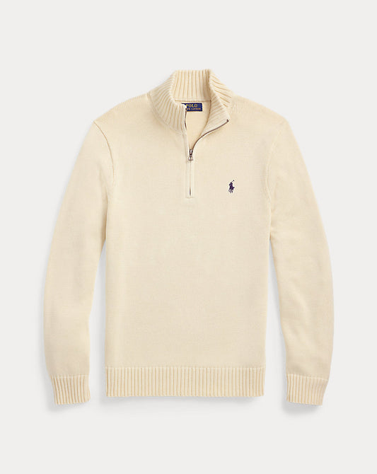 Cotton Quarter-Zip Jumper Andover Cream