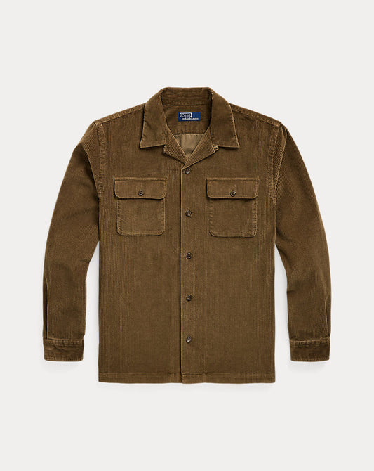 Classic Fit Corduroy Camp Shirt Truffle