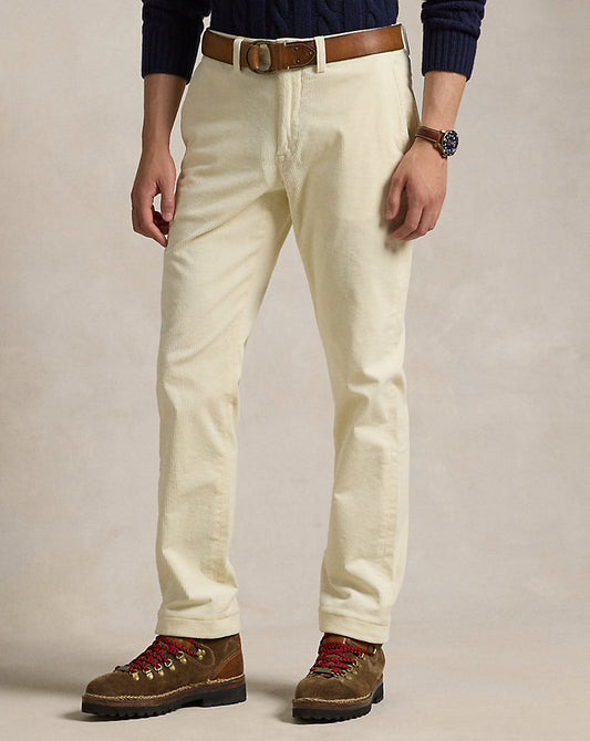 Stretch Straight Fit Corduroy Trouser Guide Cream