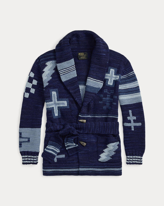 Naiomi Glasses Wrap Cardigan Navy Multi Combo