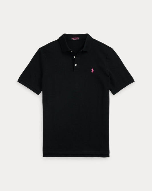 Pink Pony Stretch Mesh Polo Shirt Polo Black