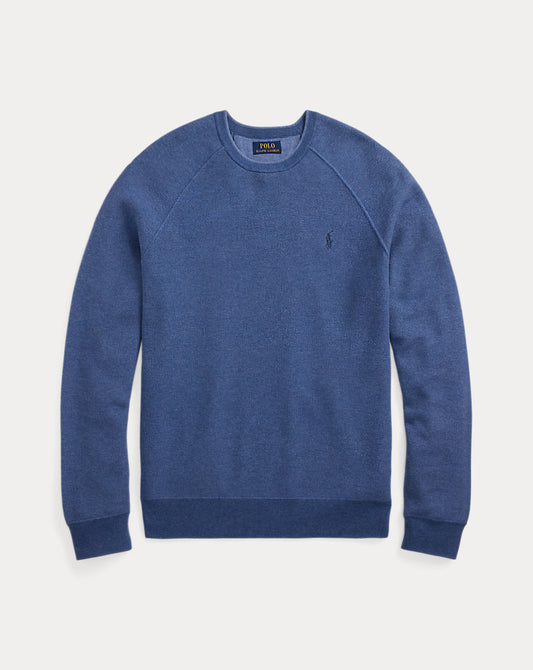 Textured Cotton Crewneck Jumper Blue Combo