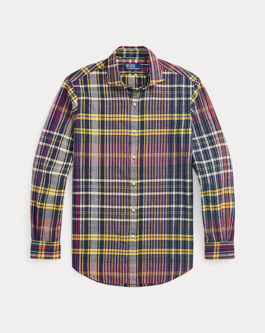 Classic Fit Madras Shirt 6590 Navy Berry Multi