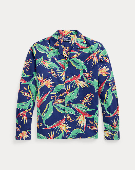 Classic Fit Floral Flannel Camp Shirt 6614 Bird Of Paradise Flo