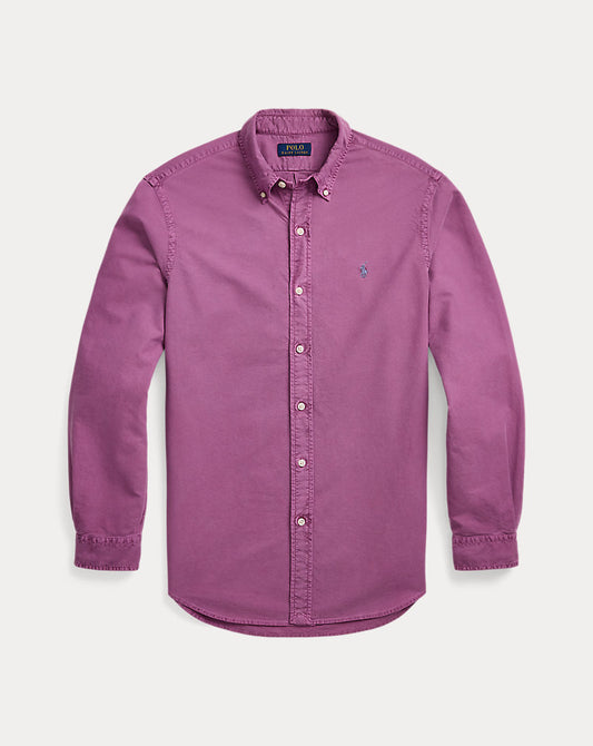 Slim Fit Garment-Dyed Oxford Shirt Tea Rose