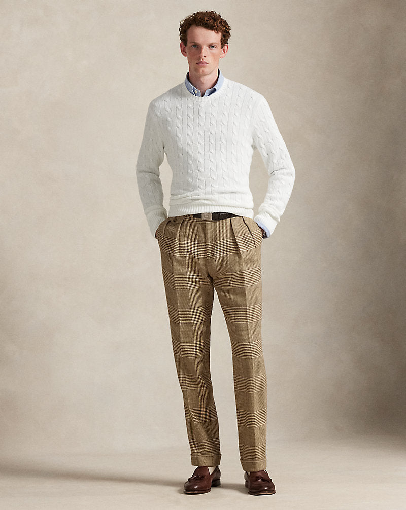 Cable-Knit Cotton Crewneck Jumper Deckwash White