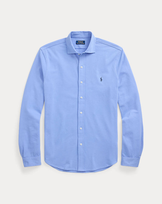 Honeycomb-Knit Shirt Canvas Blue
