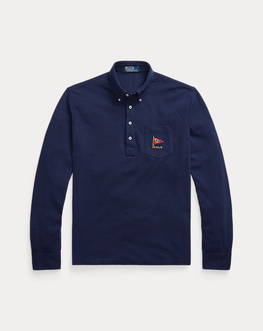 Classic Fit Nautical Mesh Polo Shirt Newport Navy