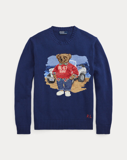 Polo Bear Cotton Jumper Light Navy
