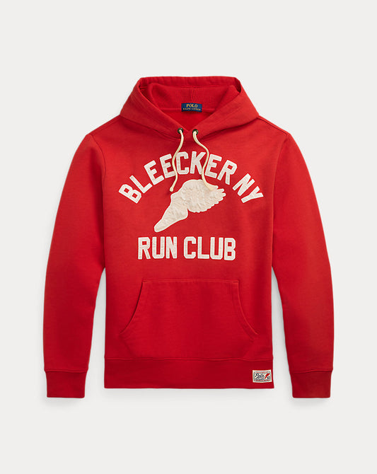 Slub Fleece Graphic Hoodie Red