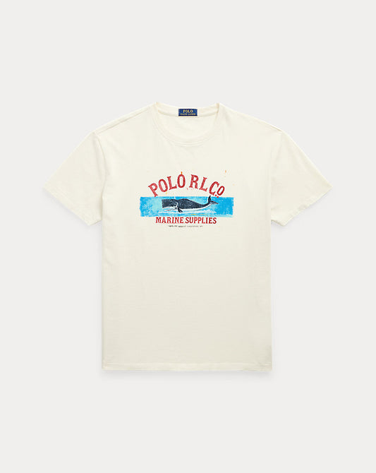 Classic Fit Jersey Graphic T-Shirt Deckwash White