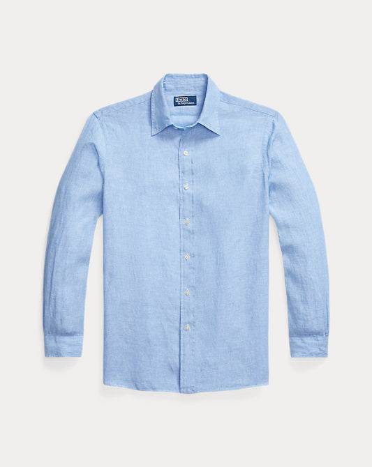 Classic Fit Linen Shirt Blue/White