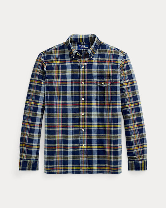 Classic Fit Indigo Madras Shirt Navy Pink Multi