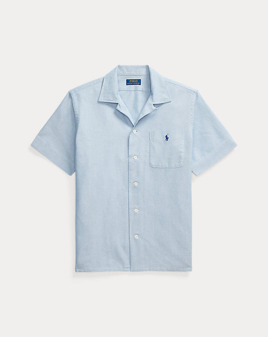 Classic Fit Oxford Camp Shirt Blue