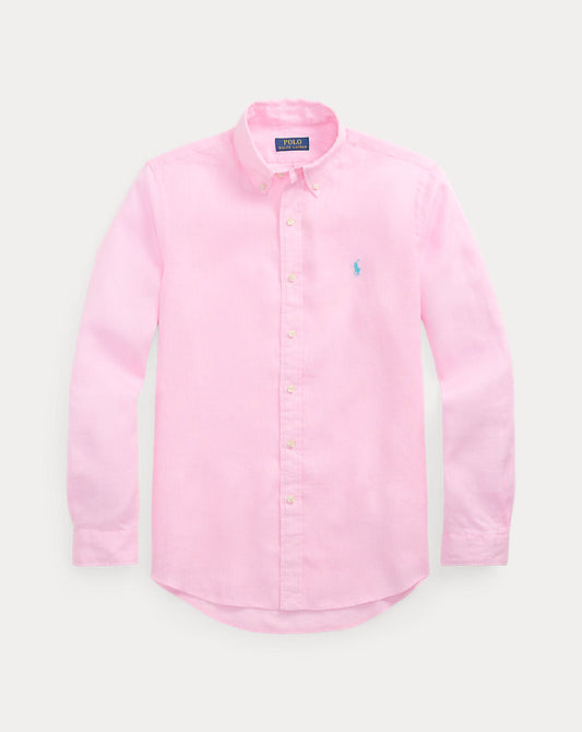 Custom Fit Linen Shirt Carmel Pink