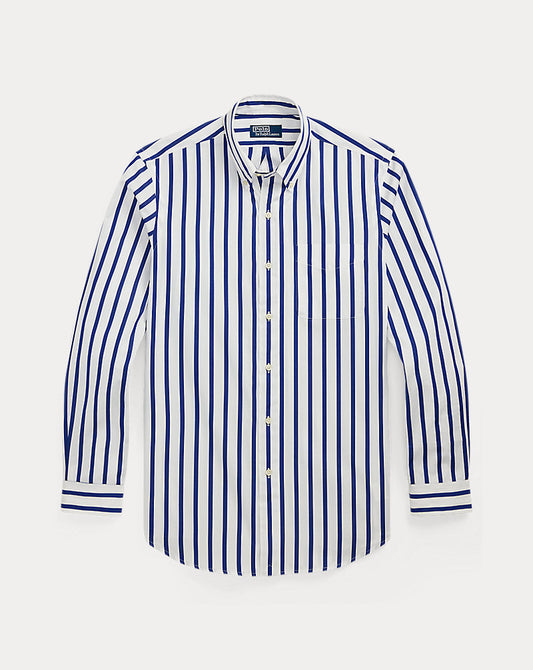 Classic Fit Striped Poplin Shirt White/Blue