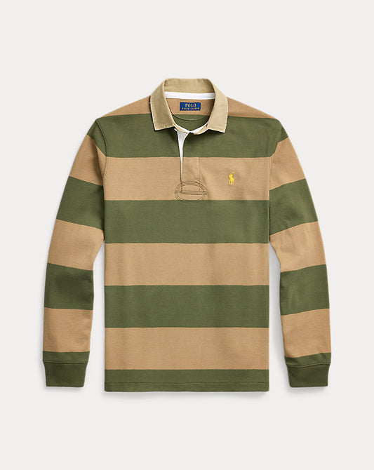 Classic Fit Khaki-Collar Rugby Shirt New Olive/Montana Khaki