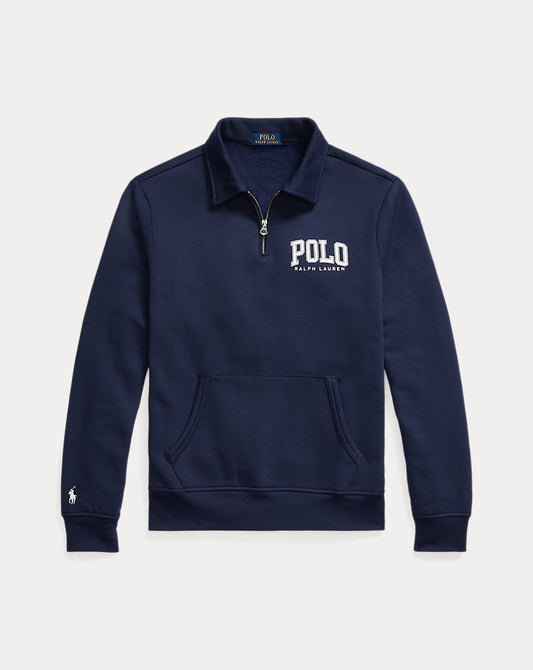Logo Fleece Collared Sweatshirt Cruise Navy